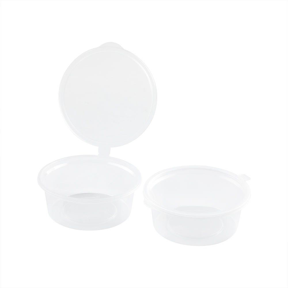 Cups, Portion, 1.5 Ounce, Plastic, Clear, Round, Hinged Lid,1 - 2000 COUNT