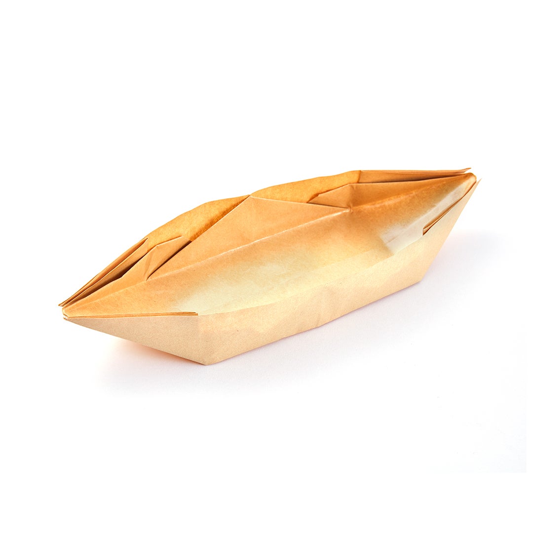 Trays, 13.5 x 4 x 1.5 Inch, Paper, Origami Boat Shape, Grease-Resistant,1 - 100 COUNT
