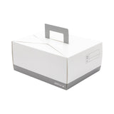 Boxes, Lunch, 9 x 7 x 3 Inch, Paper, White & Gray, Rectangular, with Handle,1 - 100 COUNT