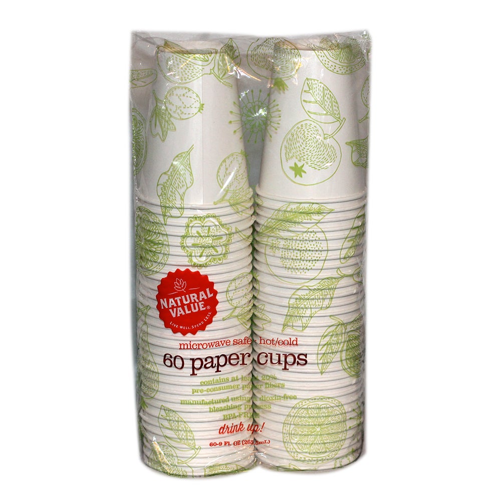 Cups, Hot & Cold, 9 Ounce, Paper, White,12 - 60 COUNT