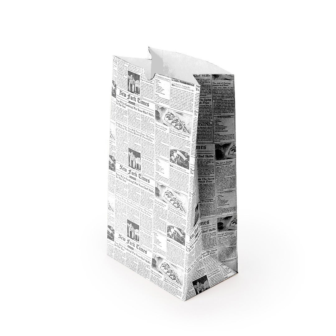 Bags, 7 x 4.25 x 12.5 Inch, Paper, Newspaper Print,1 - 100 COUNT