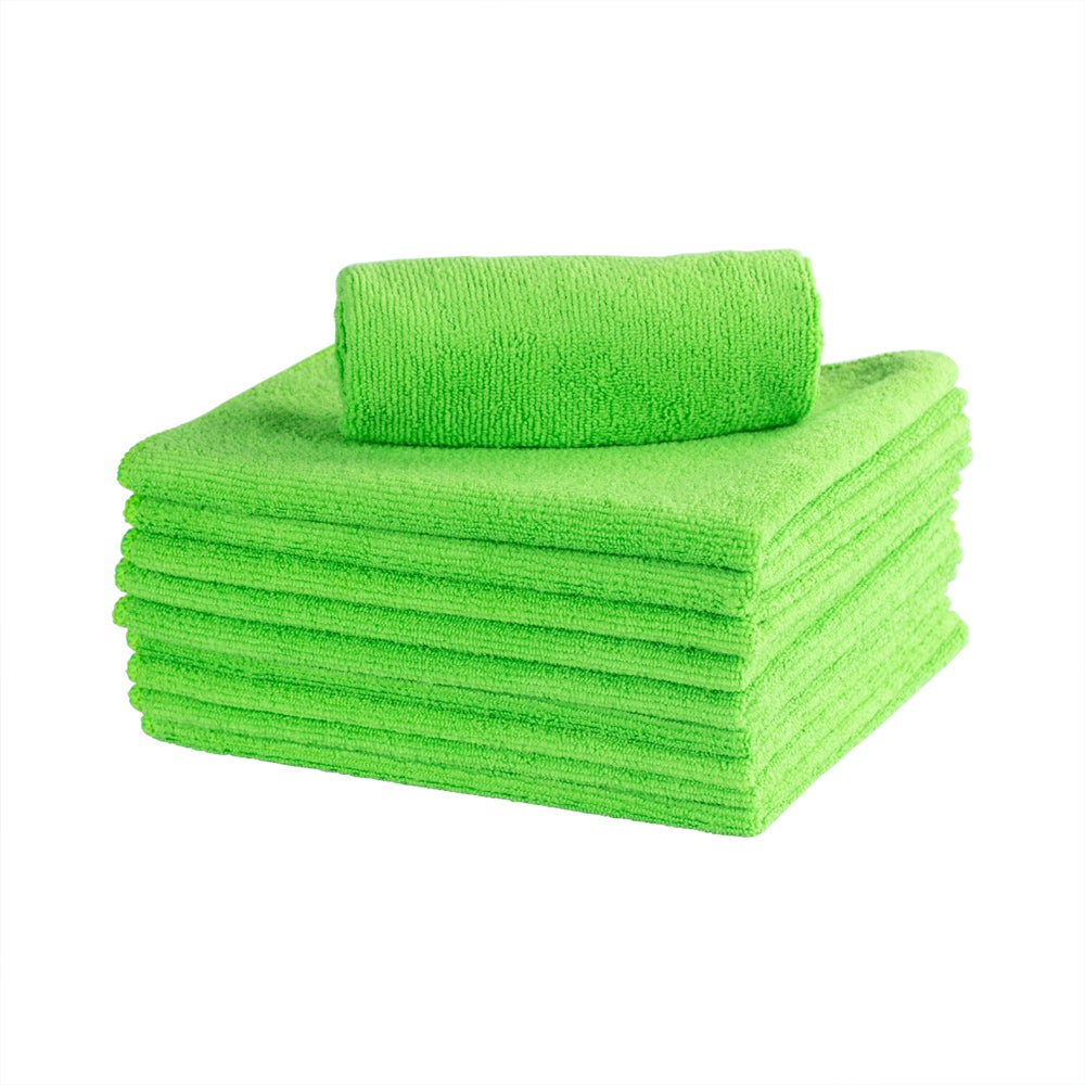 Cloths, Microfiber, Green, 16 x 16 Inch,1 - 100 COUNT