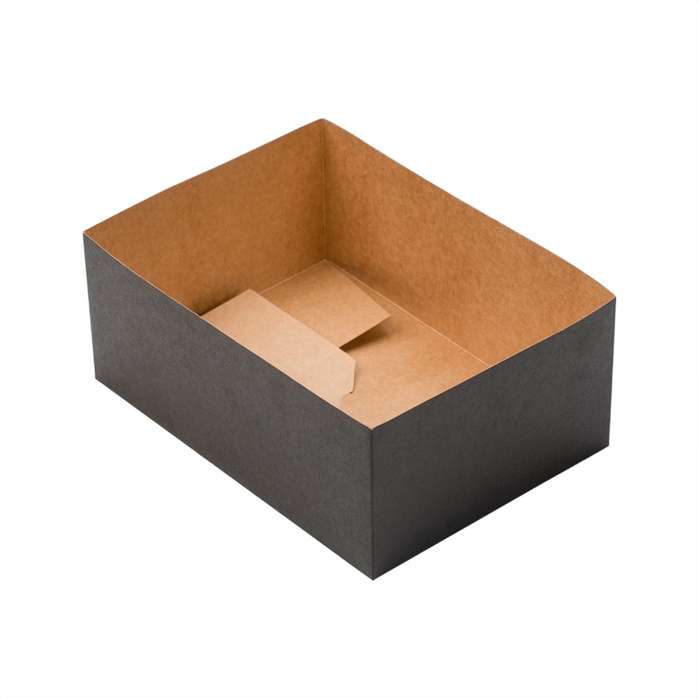 Trays, Sandwich & Burger, 8.5 x 6 x 3.5 Inch, Paper, Black & Kraft, Rectangular,1 - 100 COUNT