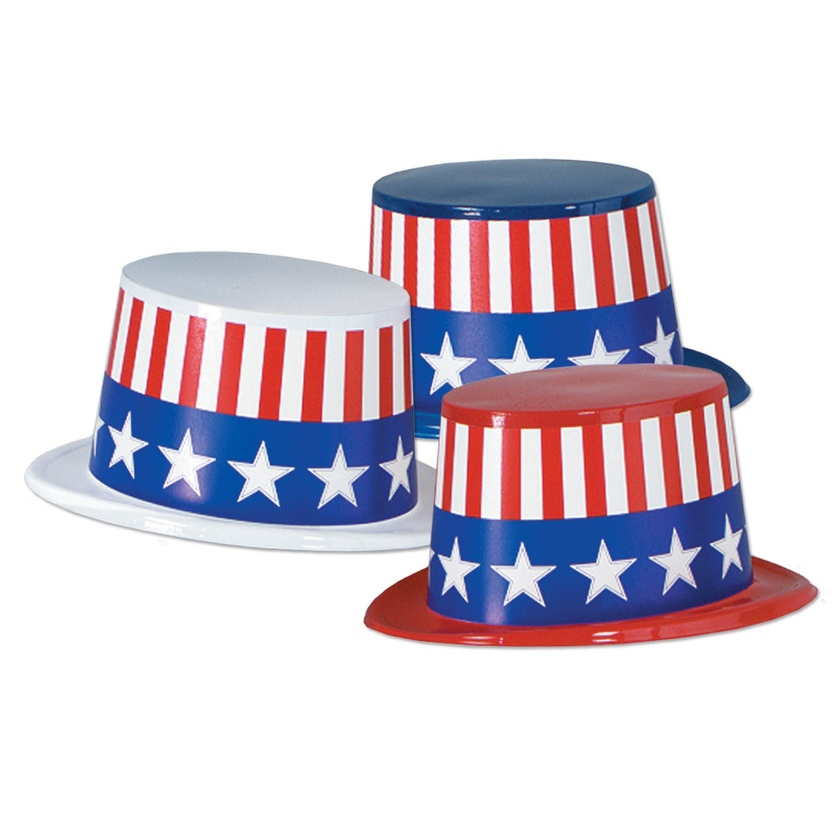 Hats, Topper, Plastic, with Patriotic Band,1 - 25 COUNT