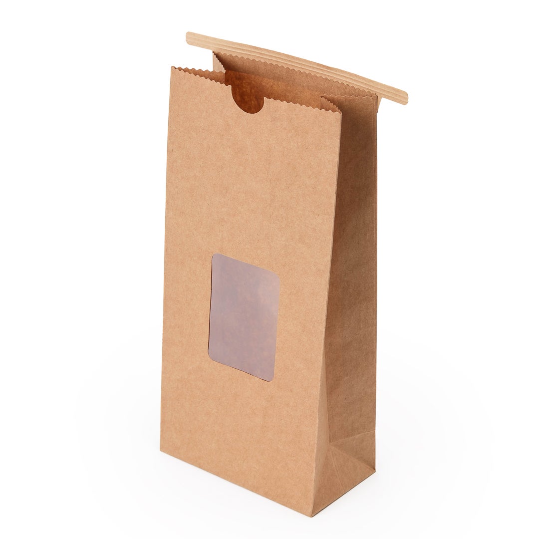 Bags, Bakery, 4.75 x 2.5 x 9.75 Inch, Paper, Kraft, with Window & Tie,1 - 100 COUNT