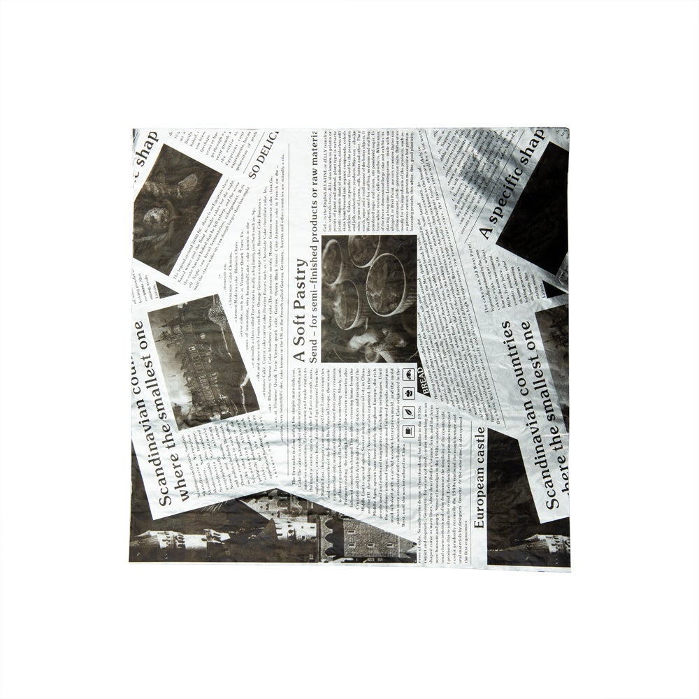 Wraps, Sandwich, 12 x 12 Inch, Foil/Paper, Newspaper Print,1 - 500 COUNT