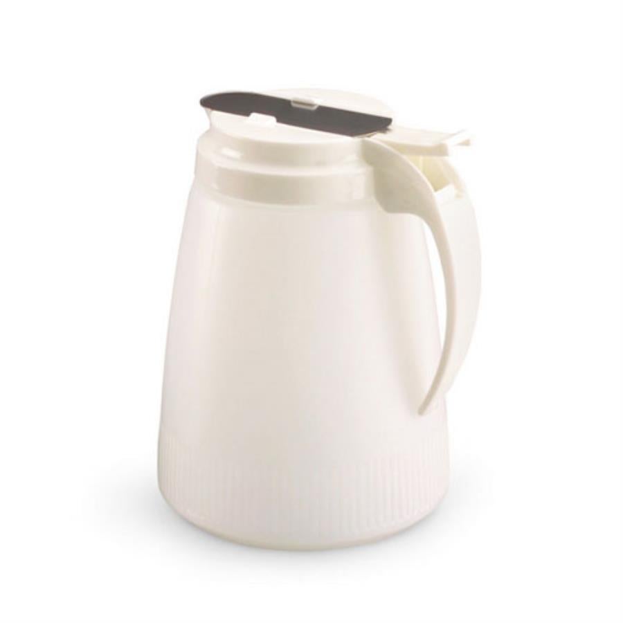Servers, Syrup, 48 Ounce, White, Plastic, with Plastic Top,6 - 1 EACH