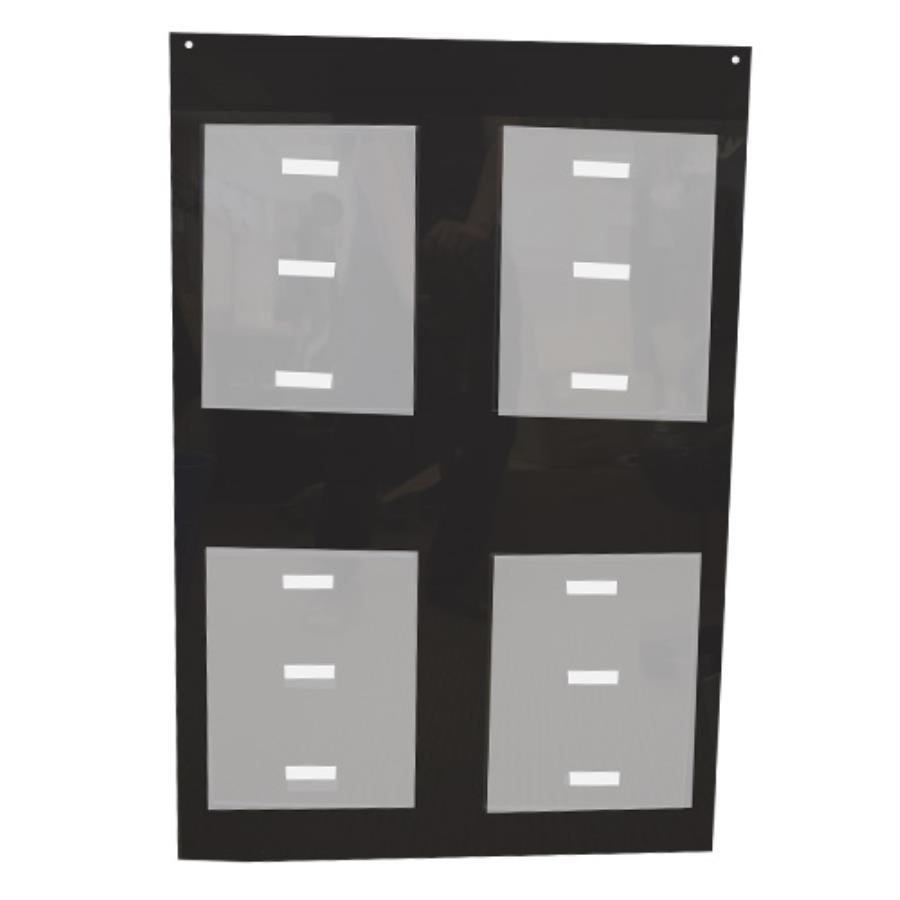 Board, Communication, 4-Compartment, Black, 23 x 25 Inch,1 - 1 EACH