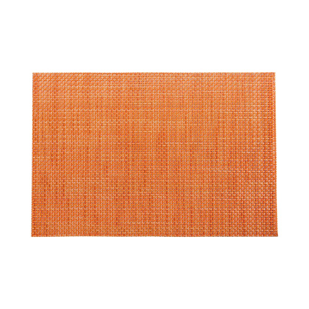 Placemats, 12 x 16 Inch, Amalfi Basketweave, Papaya, Woven Vinyl,1 - 6 COUNT