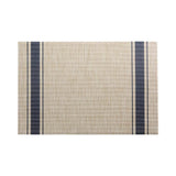 Placemats, 12 x 16 Inch, French Countryside, Khaki with Navy Stripe, Woven Vinyl,1 - 6 COUNT
