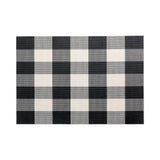 Placemats, 12 x 16 Inch, Carmel Mesh, Large Gingham Black & White, Woven Vinyl,1 - 6 COUNT