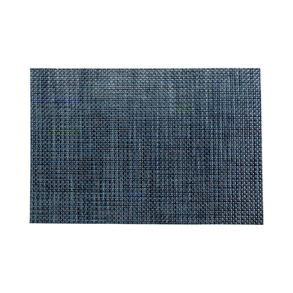 Placemats, 12 x 16 Inch, Amalfi Basketweave, Baltic Blue, Woven Vinyl,1 - 6 COUNT
