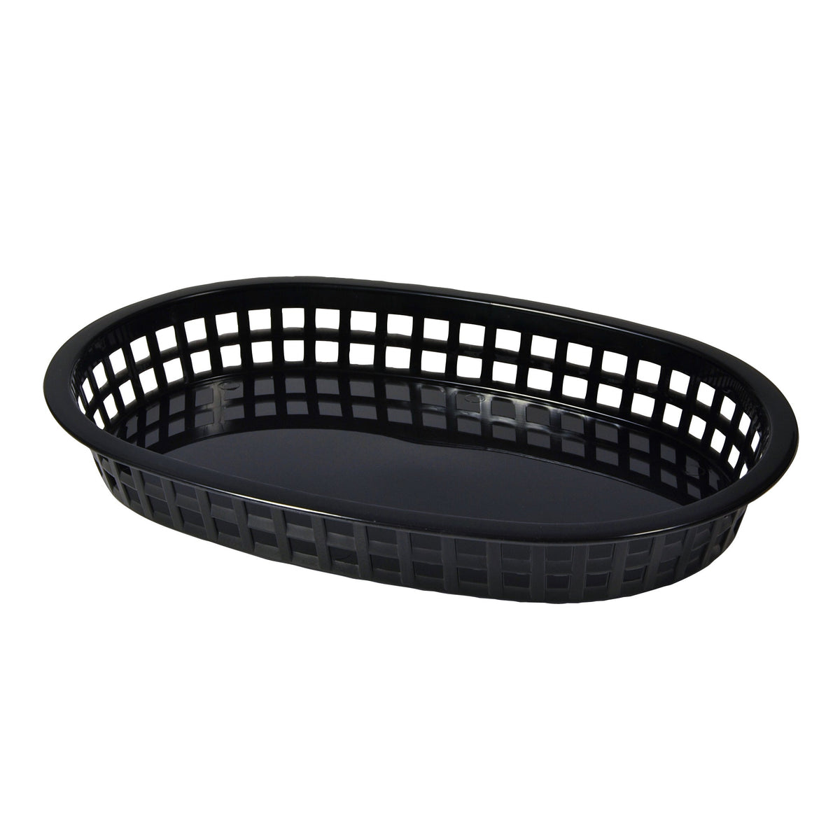 Baskets, Chicago Platter, 10.63 x 7 x 1.5 Inch, Oval, Black, Plastic,3 - 12 COUNT