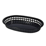 Baskets, Chicago Platter, 10.63 x 7 x 1.5 Inch, Oval, Black, Plastic,3 - 12 COUNT