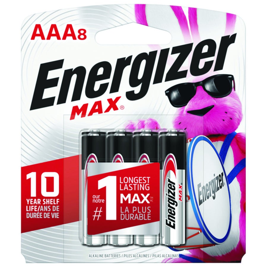 Batteries, Alkaline, MAX, AAA-Cell,8 - 1 EACH