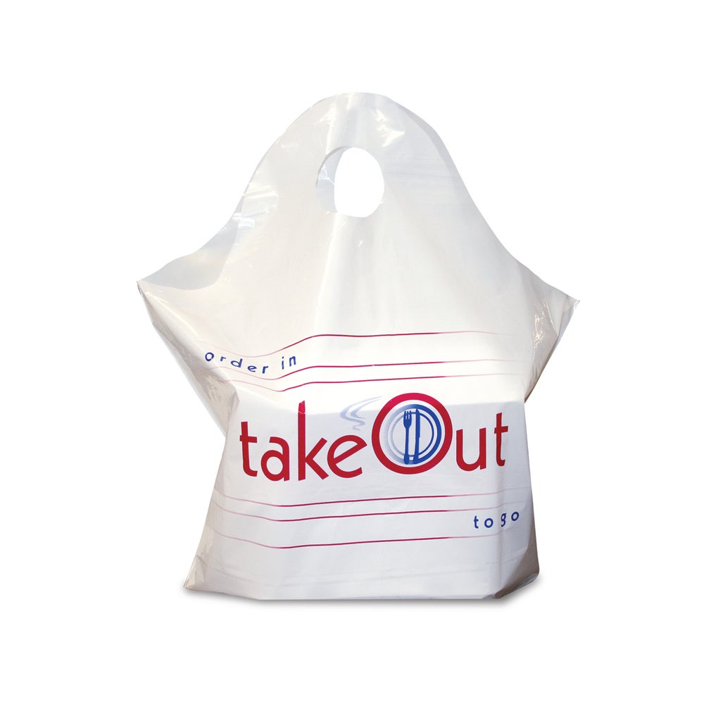 Bags, To Go, 19 x 19 x 9.5 Inch, Plastic, White To Go, Printed,500 - 1 EACH