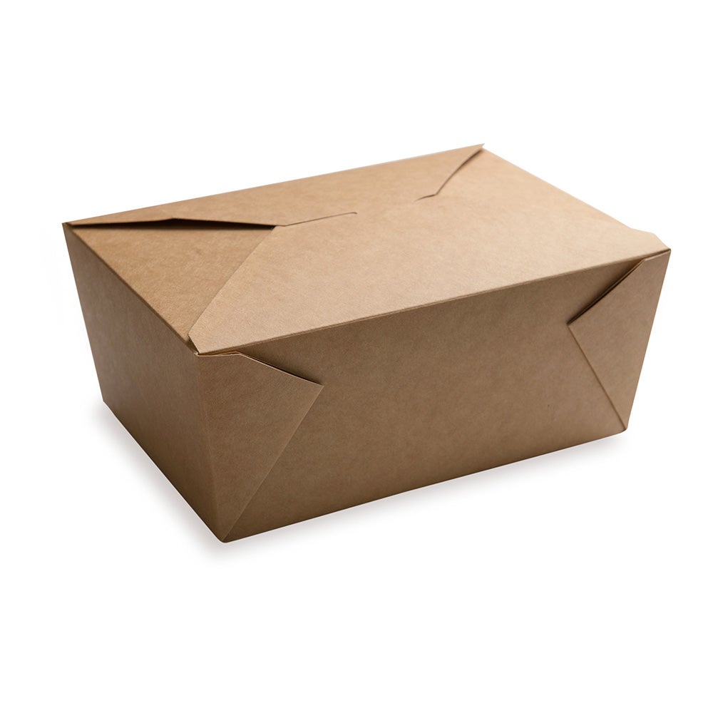 Containers, Take-Out, 98 Ounce, Paper, Kraft, Rectangle, 8.50 x 6.25 x 3.50 Inch, Recyclable,1 - 200 COUNT