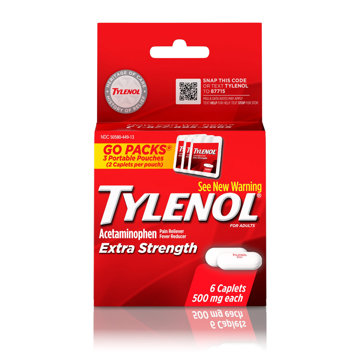 Supplements, Tylenol, Extra-Strength, Caplets,12 - 6 COUNT