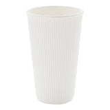 Cups, Hot, 20 Ounce, Paper, Whie, Ripple Wall,1 - 250 COUNT