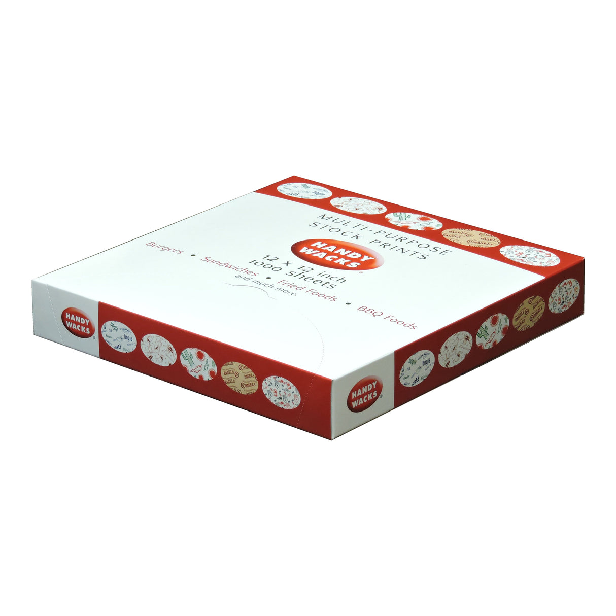 Wraps, Deli, 12 x 12 Inch, Hamburger Print,6 - 1 PACKAGE