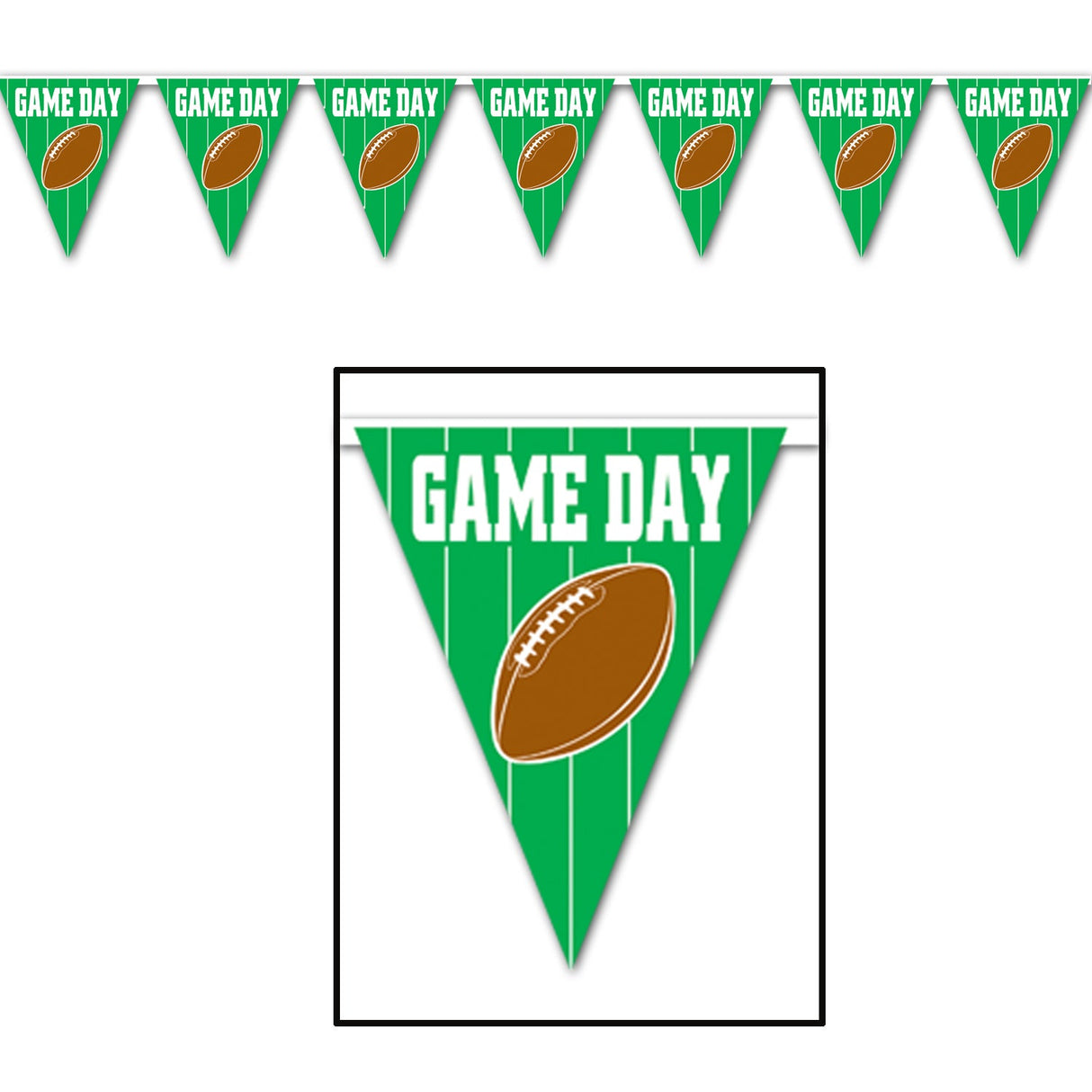 Banners, Pennant, Game Day Football, 11 Inch x 12 Foot,1 - 12 EACH