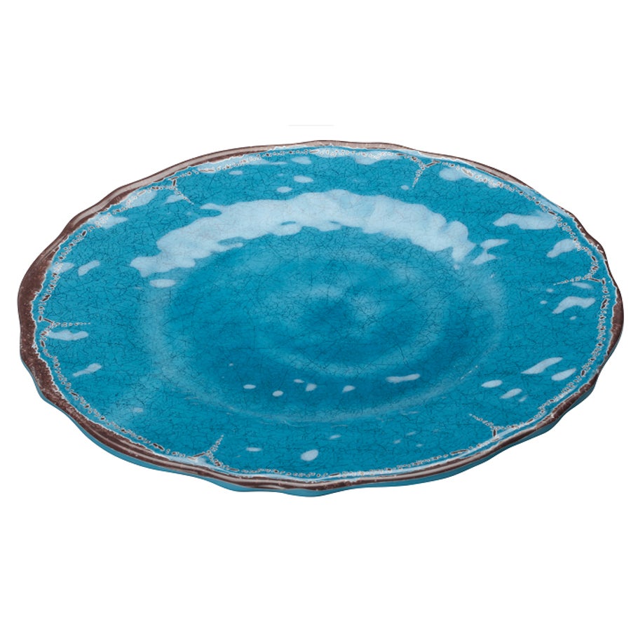 Plates, Hammered, 9 Inch, Melamine, Blue,1 - 12 COUNT