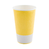 Cups, Hot, 20 Ounce, Paper, Light Yellow, Ripple Wall,1 - 250 COUNT