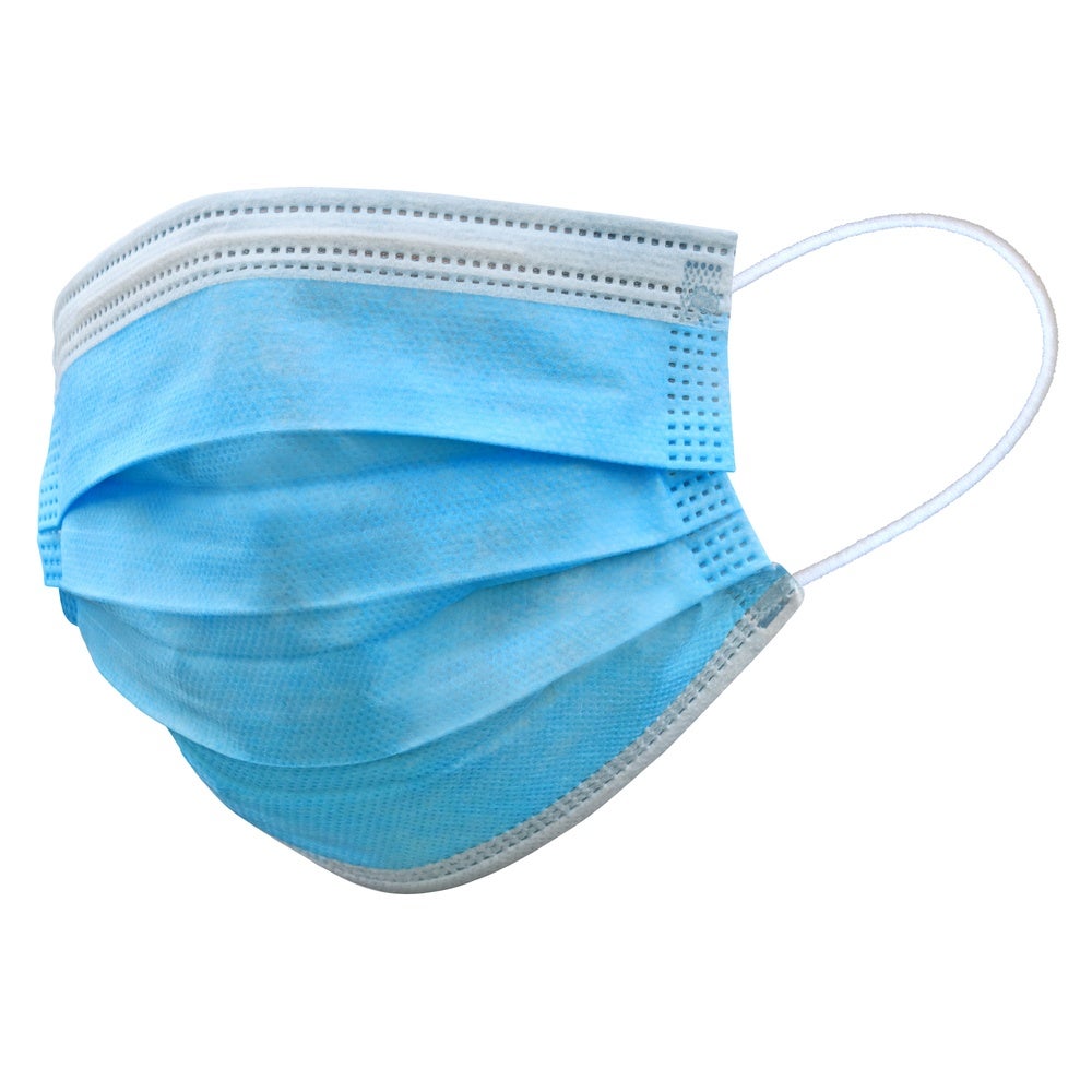 Face Masks, Ear Loop, 7 x 3.75 Inch, 3-Layer Filtration, Blue,1 - 50 COUNT
