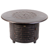 Fire Pit, Propane, Raised, Woven Bronze Aluminum, Round, with Cover, 50000 BTU,1 - 1 EACH