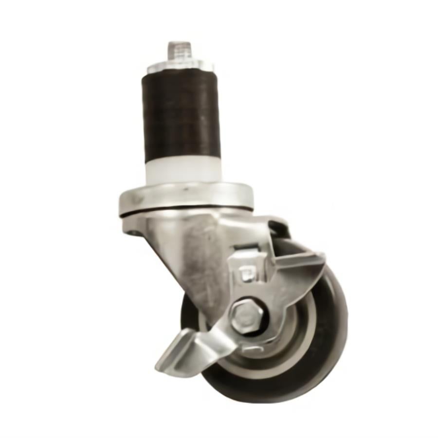 Caster, Stem, 3 Inch, with 1.625 Inch Expanding Stem & Break, for Cart & Shelf,1 - 1 EACH