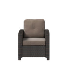 Chair, Outdoor, Brown Wicker, with Khaki Cushions,1 - 1 EACH