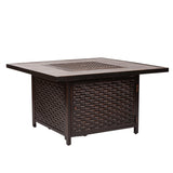 Fire Pit, Propane, Raised, Woven Bronze Aluminum, Square, with Cover,1 - 1 EACH