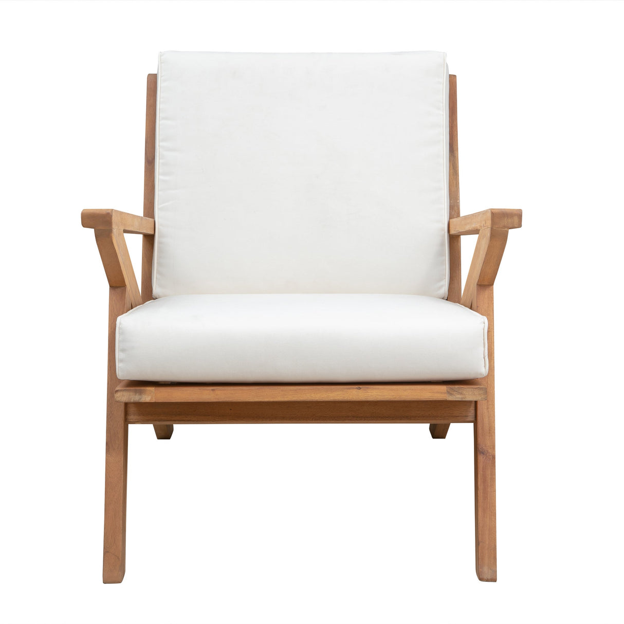 Chair, Indoor/Outdoor, Wood, with White Cushion,1 - 1 EACH