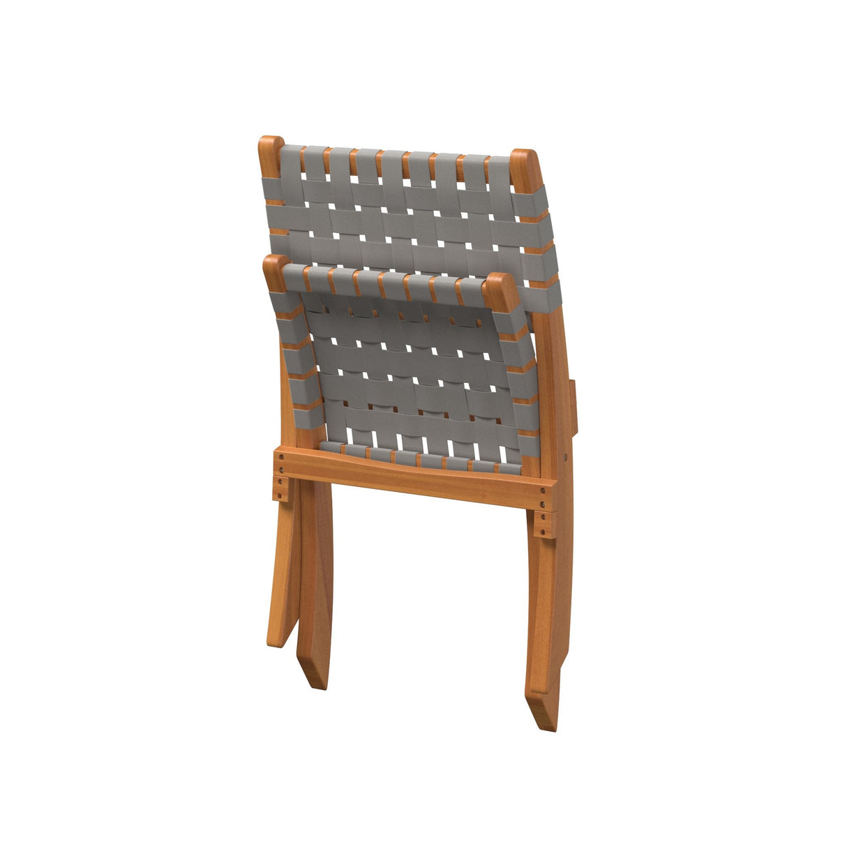 Chair, Outdoor, 23.5 x 29 x 29 Inch, Folding, Natural Wood Finish, with Gray Woven Back & Seat,1 - 1 EACH