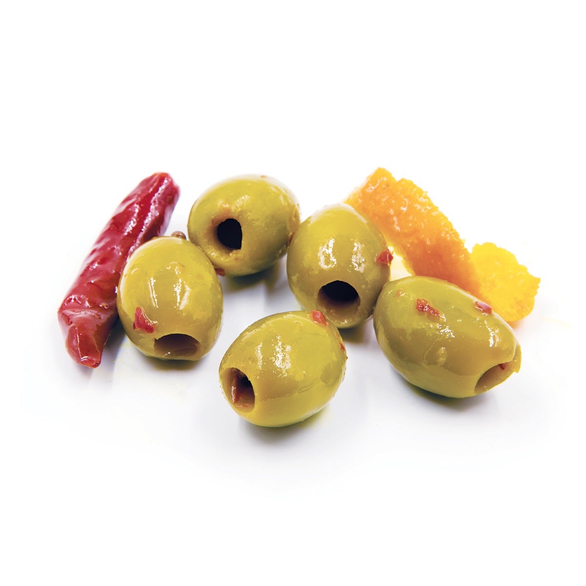 Olives, Pitted, Tangerine & Chili Marinated,2 - 7.4 POUND
