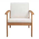 Chair, Outdoor, Wood, with White Cushions,1 - 1 EACH