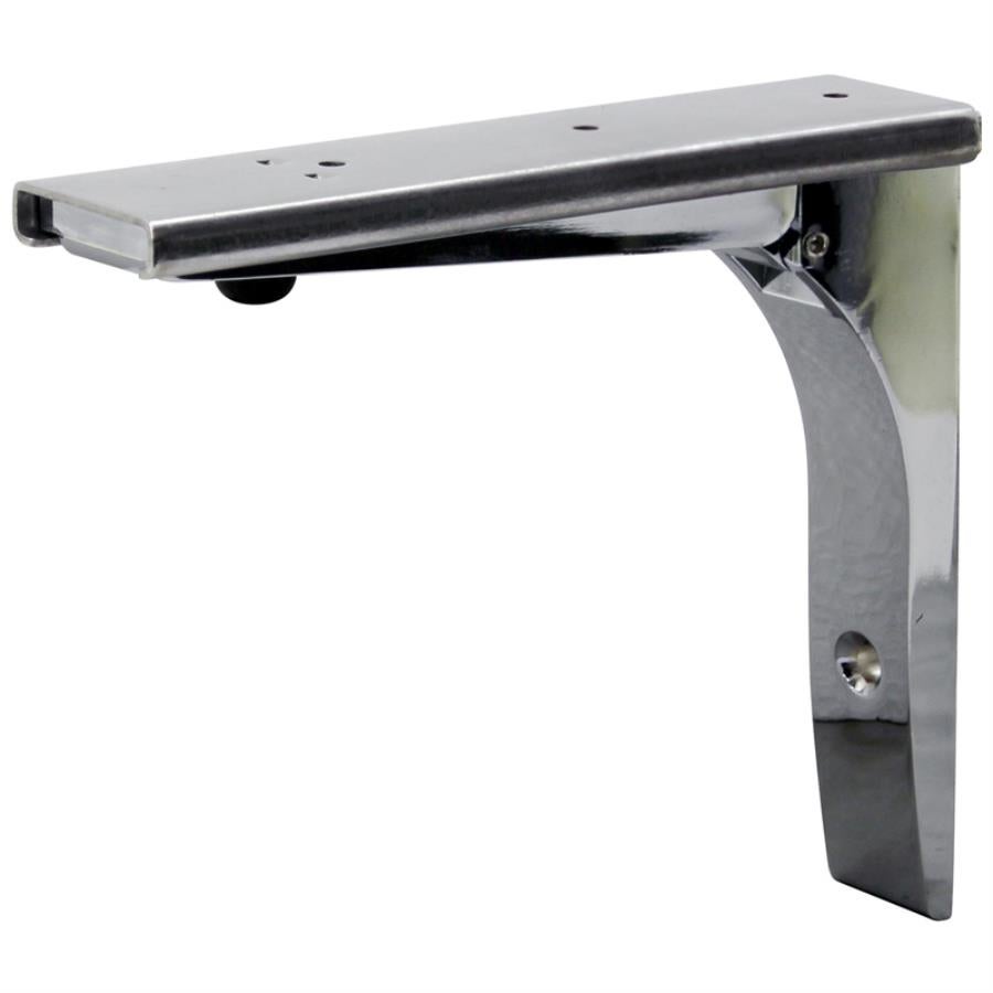 Bracket, Shelf, 7 x 6.13 x 1.75 Inch, Folding, Chrome, Metal, Heavy-Duty,1 - 1 EACH