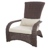 Chair, Outdoor, Brown Wicker, with Beige Cushions,1 - 1 EACH