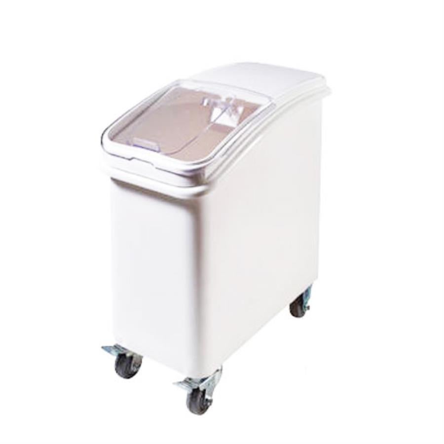 Bin, Ingredient, 21 Gallon, White, Plastic, with Sliding Lid & Casters,1 - 1 EACH