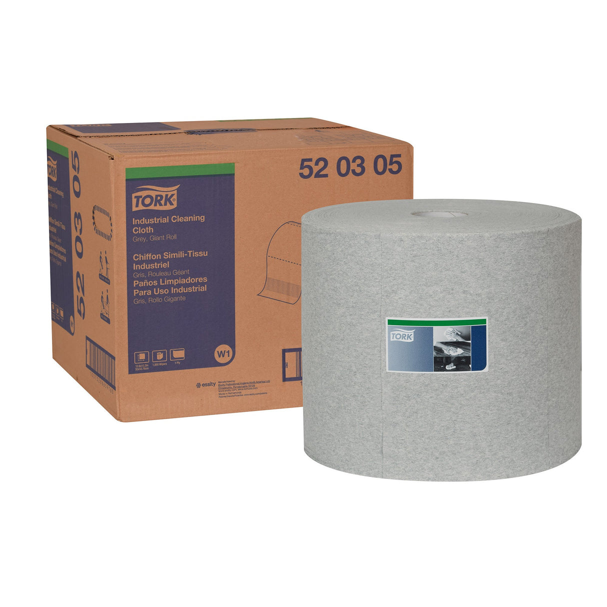 Wipers, Industrial Cleaning, 1-Ply, Spulance, Gray, 12.6 x 13.3 Inch,1 - 1050 COUNT