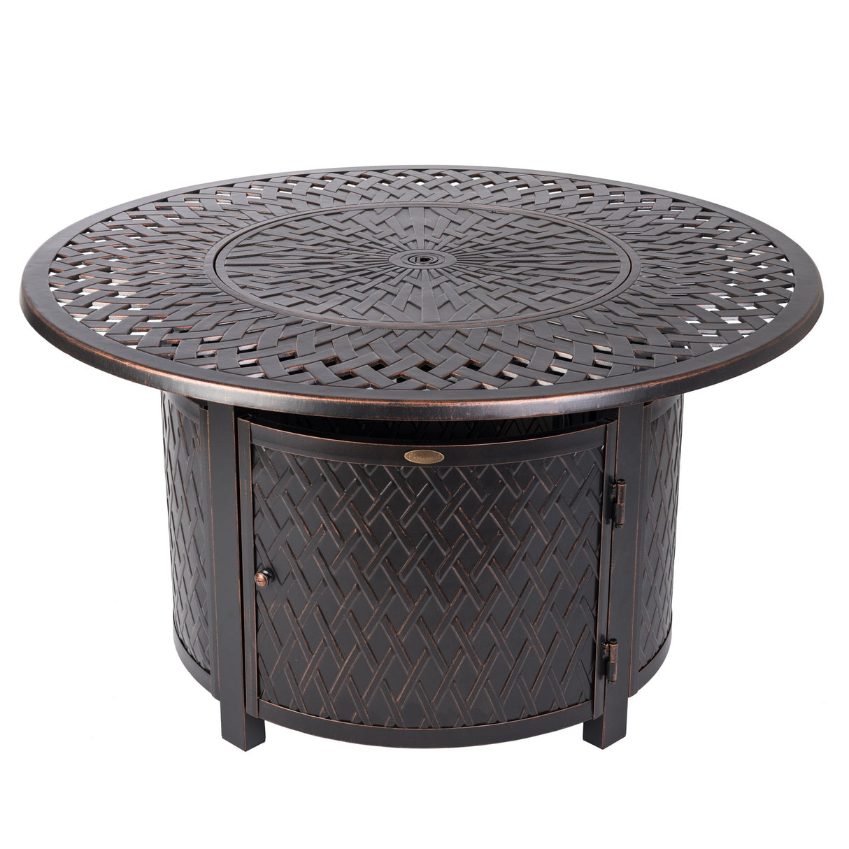 Fire Pit, Propane, Raised, Bronze Aluminum, Round, with Cover, 50000 BTU,1 - 1 EACH