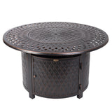 Fire Pit, Propane, Raised, Bronze Aluminum, Round, with Cover, 50000 BTU,1 - 1 EACH