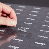 Labels, Orange, 2 x 1 Inch, Water Resistant, Clear with White Font,1 - 100 COUNT