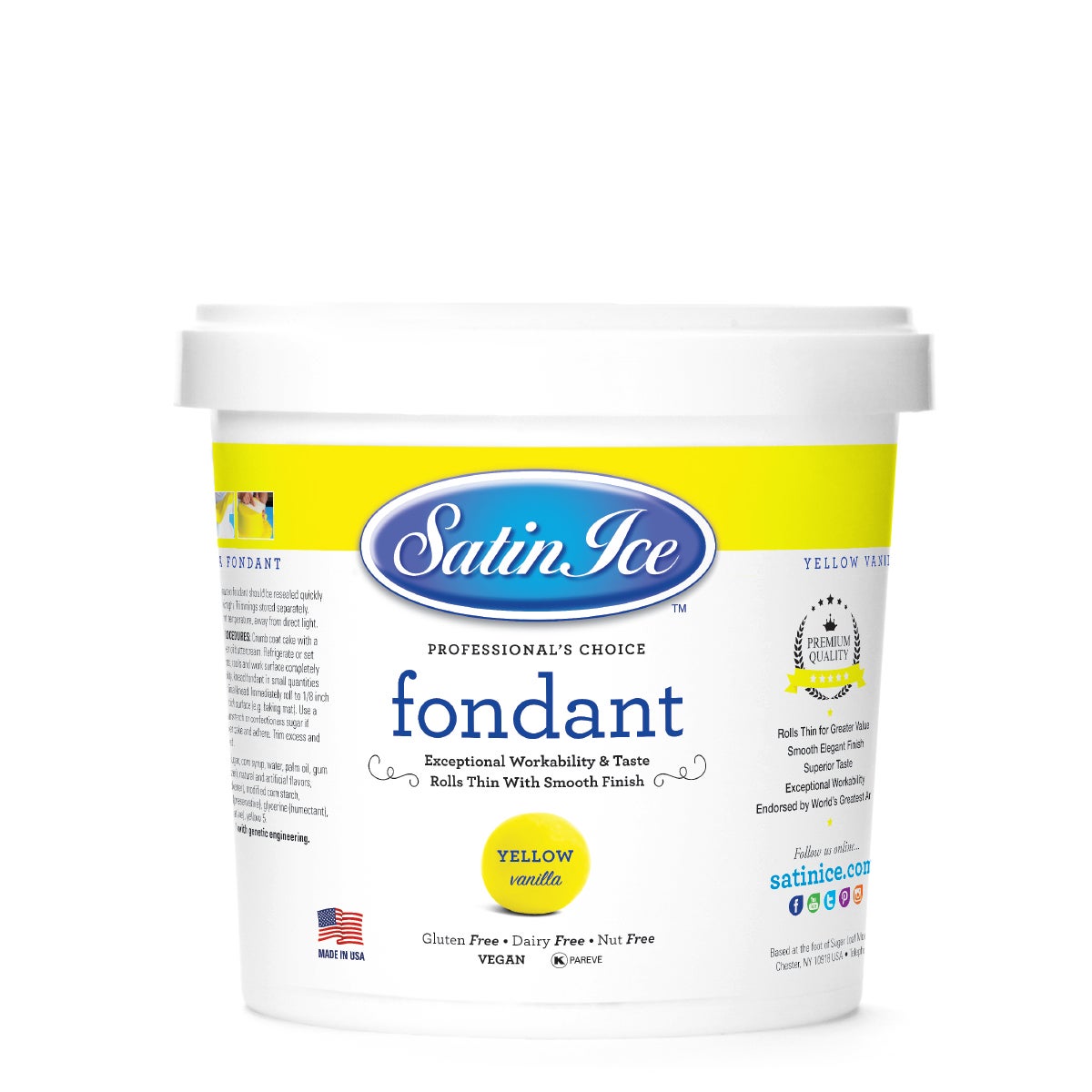 Sugar, Fondant, Rolled, Yellow Vanilla,10 - 2 POUND