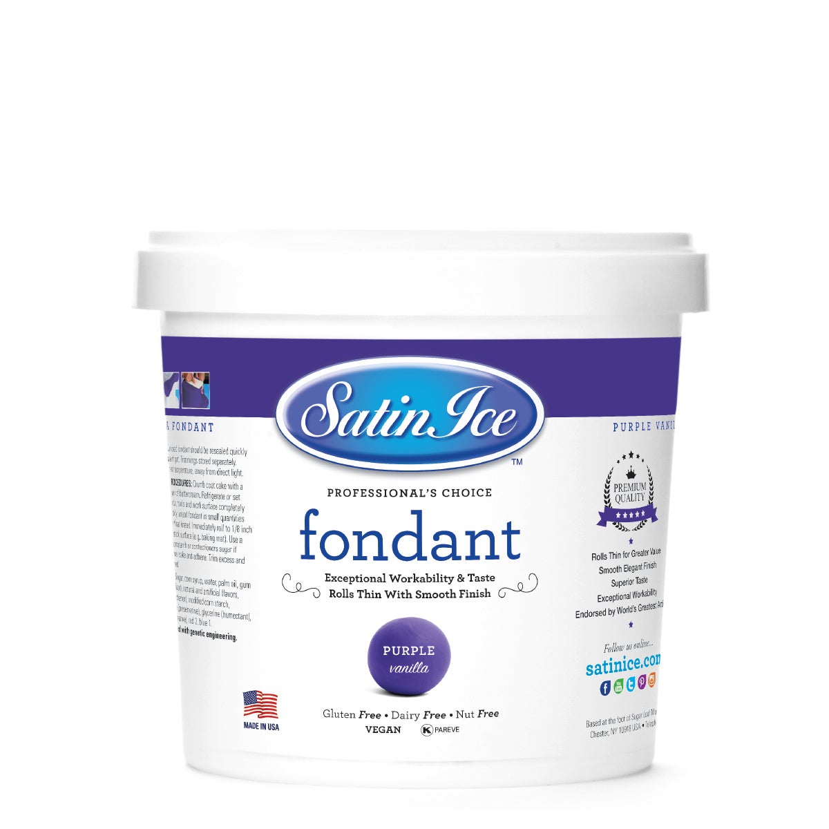 Sugar, Fondant, Rolled, Purple Vanilla,10 - 2 POUND