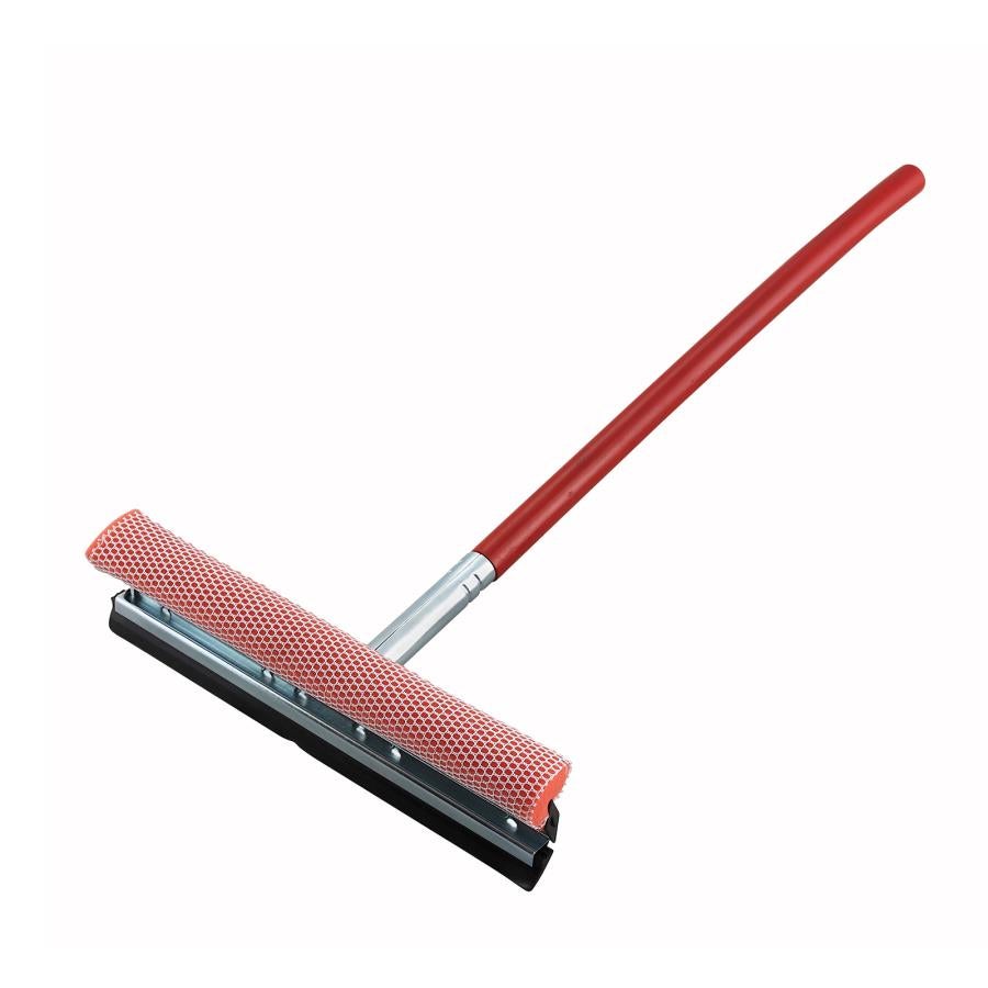 Squeegee, Window, 12 Inch, Single-Blade, Rubber, with Drying Sponge, 23 Inch Handle,1 - 1 EACH