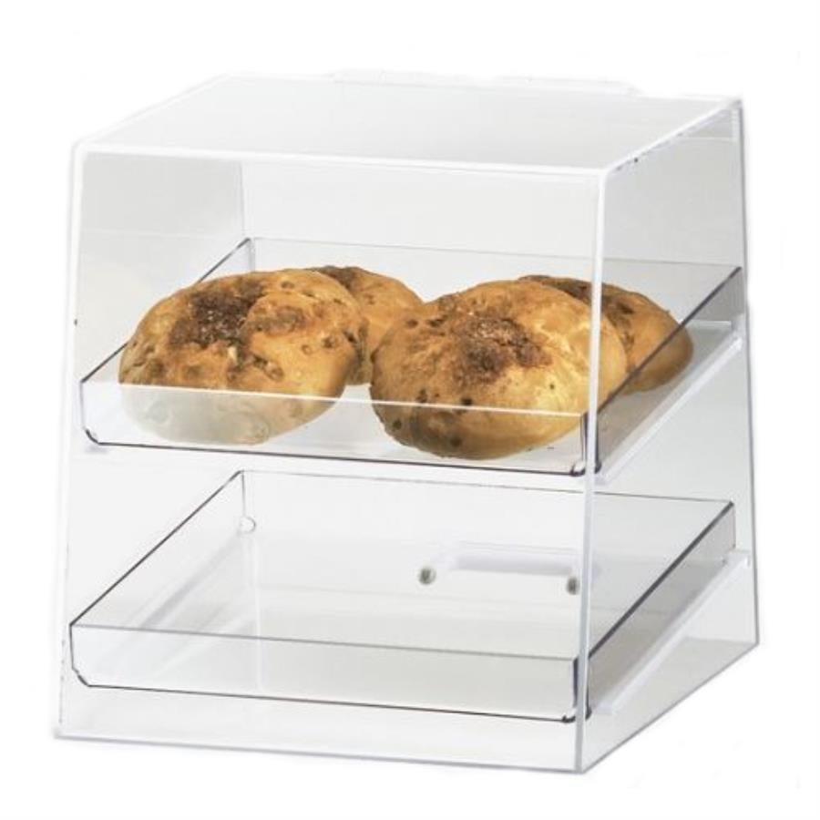 Display Case, 2-Tier, Clear Acrylic, 10 x 10 x 11 Inch,1 - 1 EACH