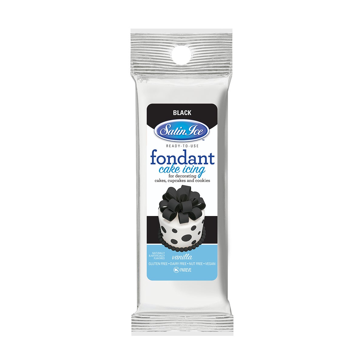 Sugar, Fondant, Rolled, Black Vanilla,12 - 4.4 OUNCE