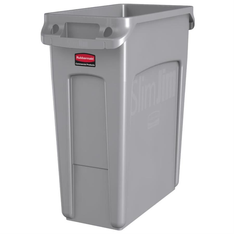 Receptacle, Trash, 16 Gallon, Rectangular, Gray,1 - 1 EACH