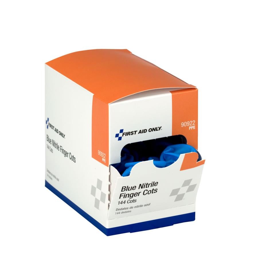 Finger Cots, Blue, Large, Latex & Powder Free,144 - 1 EACH